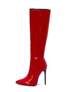 Red Pointed Toe Knee-high Boots For Formal Occasions, Red Knee-high Party Boots, Elegant Red Knee-high Boots, Luxury Red Knee-high Boots For Women, Red Knee-high Boots Medium Width, Women's Over The Knee Boots, Red 40, American Fashion, Up Shoes