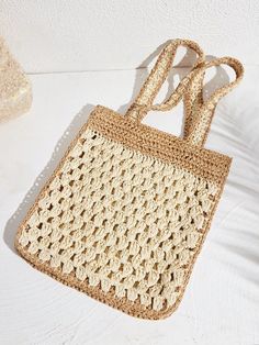 Elevate your travel game with the Vacay Vibes tote bag. Designed for women Large Square Shoulder Bag For Travel, Square Beige Canvas Bag For Vacation, Beige Square Canvas Bag For Vacation, White Backpack For The Beach, White Backpack For Beach, Large Capacity Square Summer Bag, Beige Crochet Backpack For Travel, Portable Tote Shoulder Bag For Vacation, Large Capacity Square Bag For Vacation