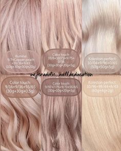 Champagne Toner For Blonde Hair, Pale Rose Gold Hair, Champagne Blonde Hair Wella, Rose Gold Hair Formula Wella, Mink Hair Color, Champagne Blonde Formula, Wella Colour Touch Formula, Color Touch Toner Formulas, Wella Blonde Formula