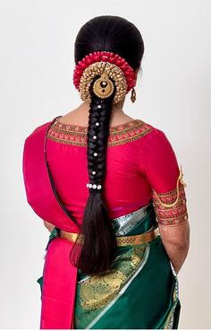 Native Hair, South Indian Hairstyle, Poola Jada, Bridal Hair Decorations, Saree Hairstyles