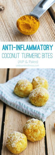 an image of coconut turment bites with powdered sugar on top and in the background