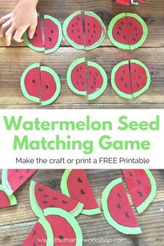 watermelon seed matching game for toddlers to make with paper and construction materials