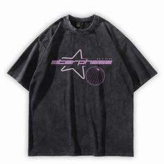 This t-shirt is crafted from 100% pre-washed cotton, ensuring maximum comfort and durability. The eye-catching Starphase Sci-Fi logo adds a unique flair to any urban outfit. 100% Cotton Unisex design Washed black HQ graphic print Oversized fit Drop shoulder Do Not Bleach Hand-wash, Machine-wash Size Chart (cm) Size Chest Shoulder Length Sleeve M 120 57 76 26 L 124 58 78 27 XL 128 60 80 28 XXL 132 62 82 29 Urban Washed Black T-shirt With Logo Print, Urban Style Washed Black T-shirt With Logo, Washed Black Graphic Tee With Graphic Design, Relaxed Fit Short Sleeve Tops With Star Logo, Casual T-shirt With Star Logo For Streetwear, Summer Graphic Tee With Star Logo, Summer Streetwear T-shirt With Star Logo, Relaxed Fit Tops With Star Logo For Streetwear, Acid Wash Graphic T-shirt With Logo Print