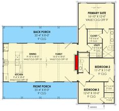 the first floor plan for a home with two bathrooms and an attached laundry room area