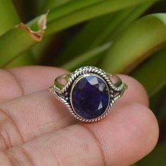 Blue Sapphire Ring ~ Blue Sapphire Jewelry ~ 10x12 mm Oval Blue Sapphire Ring ~ Engagement Ring ~ Sapphire Gemstone Ring ~ Oxidized Ring》D E T A I L S《✦Stone: Blue Sapphire (Lab Created)✦Shape: Oval✦Size: 10x12 mm✦Weight:- 6.10 Gram✦SKU: SE-354✦••✧••✦••✧••✦••✧••✦••✧••✦》A B O U T S T O N E《💎 Typically, the middle finger of the right hand is considered to be ideal for wearing the Blue Sapphire Neelam stone since this finger is aligned to Lord Saturn. Astrologers generally recommend the wearers to Handmade Sapphire Rings For Gift, Handmade Sapphire Rings For Promise, Handmade Round Sapphire Promise Ring, Handmade Oval Stackable Rings For Wedding, Handmade Oval Stackable Wedding Rings, Handmade Stackable Wedding Rings, Handmade Oval Sapphire Ring For Anniversary, Handmade Adjustable Sapphire Ring For Anniversary, Handmade Blue Crystal Ring For Wedding