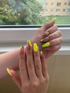 Yellow Nail, Acrylic Nails Coffin Short, Fire Nails, Dream Nails, Dope Nails, Short Acrylic Nails