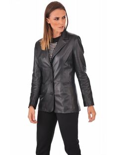 Office Black Leather Biker Jacket, Leather Biker Jacket For Business, Fall Business Biker Jacket, Formal Biker Jacket For Fall, Classic Formal Biker Jacket, Formal Black Biker Jacket, Lambskin Leather Blazer, Long Jacket Dresses, Jacket Dresses