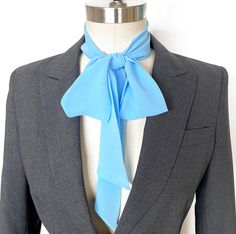 Sky Blue Chiffon Neck Bow Skinny Scarf Dreamy Sky, Scarf Bow, Bow Scarf, Neck Scarf Tying, Silk Chiffon Scarves, Twilly Scarf, Purple Scarves, Scarf Neck, Tie Scarf