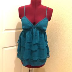 Express Women’s Cami Blue Green Top Sleeveless New With Tag Size 2 Pit To Pit 13" Length 26" Side Zip ( Closure ) 96% Polyester / 4% Spandex Spring Blue Camisole For Night Out, Blue Camisole For Spring Night Out, Blue Spring Camisole For Night Out, Blue Camisole For Night Out In Spring, Dress Up Closet, Personal Things, Womens Cami, Green Top, Green Tops