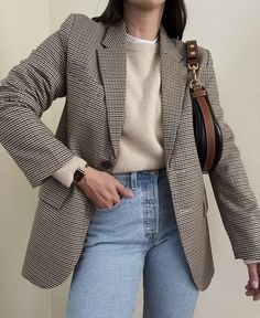 Hm Sweater, Casual Blazer Women, Blazer Jackets For Women, Business Outfits Women, Blazer Outfit, Polyester Jacket, Long Blazer, Casual Chic Outfit