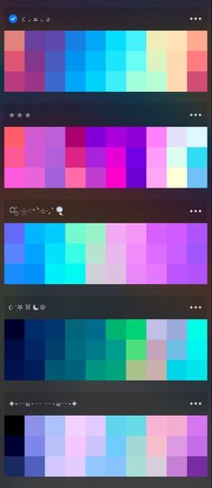 the color palettes are all different colors, but there is no image on them