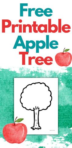 free apple tree printable for apple tree crafts preschool Apple Tree Craft Kindergarten, Apple Tree Handprint Craft, Apple Tree Fingerprint Craft, Apple Thumbprint Craft, Handprint Apple Tree, Apple Tree Printables Free, Apple Painting Preschool, Apple Theme Crafts Preschool, Apple Recipes For Preschoolers