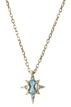 A stunning necklace featuring a beautifully cut blue zircon stone surrounded by a sparkling star of smaller zircon stones. With a medium drop gold vermeil chain this is the perfect statement winter necklace to add some glamour to any look. 45cm gold vermeil chain. Do not get wet Elegant Blue Necklace With Star Charm, Blue Star-shaped Gemstone Necklace, Winter Necklace, August Birthstone Jewelry, July Birthstone Jewelry, Star Pendant Necklace, Jewelry Ring Box, Pearl Jewellery Earrings, Men's Jewelry Rings