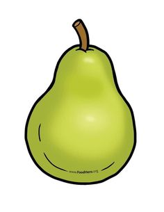 a green pear on a white background