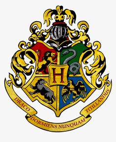 the hogwarts crest is shown on a white background