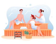 Download this Premium Vector about Beauty and spa series: sauna steam procedures illustration, and discover more than 165 Million Professional Graphic Resources on Freepik Public Sauna, Spa Relaxation, Japanese Bath, Happy Man, Ice Baths, Spa Massage, Beauty Spa, Line Icon, Ice Cube