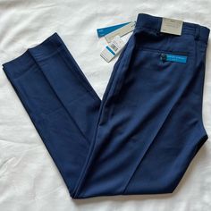 Brand New Perry Ellis Pants Color: Blue Pin Dot Size: 36x32 Comfort Stretch Slim Fit Forgot To Return Before The Return Date Expired So If You’re Interested In The Pants Feel Free To Make An Offer! Blue Business Casual Work Trousers, Business Blue Bottoms With Welt Pockets, Blue Tapered Leg Business Casual Work Pants, Blue Tapered Leg Work Pants For Business Casual, Blue Flat Front Dress Pants With Welt Pockets, Tailored Blue Straight Leg Dress Pants, Blue Tailored Straight Leg Dress Pants, Blue Straight Leg Dress Pants With Pockets, Casual Blue Business Pants