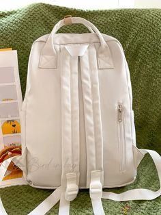 Bird in Bag - Functional Decorative Backpack with Accessories, Versatile Solid Color Carry-on Backpack for Women, Waterproof Business Work Backpack for White Waterproof School Bag, White Waterproof School Backpack, White Waterproof Backpack For Travel, Waterproof White Backpack For Travel, White Waterproof Travel Backpack, White Waterproof Everyday Bags, Everyday Waterproof White Bags, Everyday White Waterproof Bags, White Softback Backpack For Outdoor