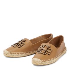 Adorned With A Stitched Double T Logo, Tory Burch's Ines Espadrilles Are Crafted Of Finely-Grained Leather. Leather Upper Round Toe Slip-On Style Rubber Sole Imported Leather Espadrilles With Textured Sole, Leather Espadrilles With Flat Heel, Brown Flat Leather Espadrilles, Brown Leather Flat Espadrilles, Slip-on Leather Espadrilles With Flat Heel, Beige Leather Espadrilles With Woven Sole, Leather Espadrilles With Leather Footbed, Elegant Leather Espadrilles With Woven Sole, Elegant Leather Flat Espadrilles