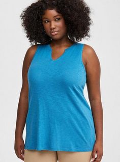 FIT Model is 5’10” wearing size 0. . Measures 30” from shoulder (size 2). MATERIALS + CARE Heritage Slub knit fabric: your essential, textured cotton fabric. 100% cotton. . Machine wash cold. Line dry. . Imported. DETAILS Scoop neckline. . Split neck detail. . Sleeveless. . The best plus size women's classic fit heritage slub split neck tank sleeveless & tops in bluesteel made of heritageslub. Rock your look from Torrid to Festivals like Coachella and Lollapalooza, a concert, a show, or just for Black Beachwear, Kimono Shrug, New Street Style, Summer Lookbook, Swimming Outfit, Black Wedding Dresses, Sleeveless Tops, Bra And Panty Sets, Sweaters And Jeans