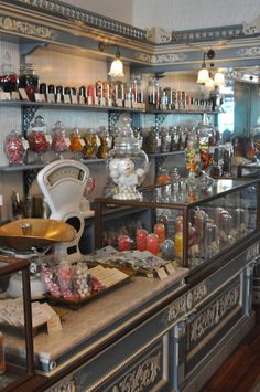 an old fashioned candy shop filled with lots of candies