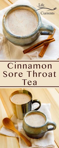 cinnamon sore throat tea is served in two mugs