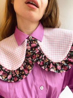 Cute Frilled Peter Pan Collar Women Floral Removable Collar | Etsy Collar Outfits, Frilled Collar, Custom Swimwear, Sewing Collars, Removable Collar, Oversized Collar, Embroidered Collars, Unique Toys, Detachable Collar