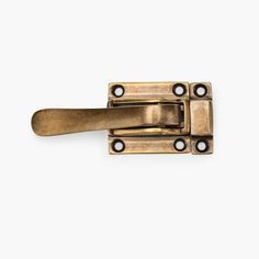 an antique brass plated door hinge