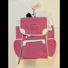 Adorable Juicy Couture Backpack Brand New W/ Tags Outer Material Is Suede And Leather 3 Outside Pockets ( One Zips ) 2 Inside Pockets ( One Zips ) Back Straps Logo “ Juicy Couture “ Snaps Closure For Main Compartments Preppy Pink Standard Backpack, Pink Preppy Rectangular Backpack, Preppy Pink Bag For Daily Use, Trendy Pink Rectangular Backpack, Trendy Rectangular Pink Backpack, Preppy Pink Backpack, Preppy Pink Bag For Everyday Use, Trendy Pink Backpack For Daily Use, Preppy Pink Everyday Bag