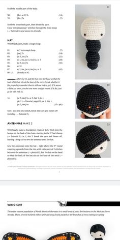 the instructions for crocheted butterfly wings are shown