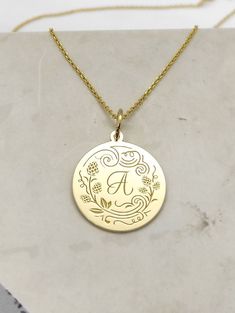 All parcels are shipped in one business day! For a speedy delivery to your address please select the upgraded shipping with a small extra cost. Engraved Initials Design Necklace - Initials Pendant Necklace - Handmade Initials Gold Jewelry - Engraved Initials Gold Necklace Engraved Initials Pendant Necklace made out of 14K Solid Gold. Available only in Yellow Gold finish. An elegant piece of jewelry that is a perfect gift to yourself and your loved ones. Charm Thickness: 0.5mm Jump Ring inner dia Initial Engraved Necklace, Initials Pendant, Initials Necklace, Engraved Initials, Solid Gold Necklace, Initial Necklace Gold, Gold Disc, Monogram Jewelry, Initial Pendant Necklace