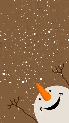 a snowman with a carrot on his nose