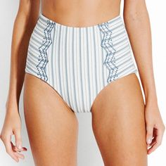 Brand:Seafolly Australia Size: Us 4 / Aus 8 Condition:New Without Tags Still Has Hygienic Liner Attached. Details: Sea Stripe. High Waist Bikini Bottom Seafolly Swimwear, Retro Pants, Nautical Stripes, Pants White, High Waisted Pants, Beach Outfit, Womens Swim, High Waist, Summer Fashion