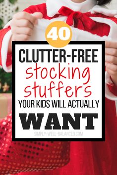 Looking for clutter-free Christmas gifts for your family? Tired of your house looking like a war zone for weeks after the holidays? Check out this list of awesome stocking stuffers your kids will love. Perfect for your minimalist Christmas. Tons of simple yet fun minimalist Christmas Gifts for Kids. #christmas2018 #minimalism #toyminimalism #stockingstuffers #minimalistchristmas Clutter Free Christmas Gifts, Minimalist Stocking Stuffers, Minimal Christmas Gifts For Kids, Minimalist Gifts For Kids, Minimalist Christmas Gifts Kids, Family Christmas Stocking Ideas, Simple Stocking Stuffers, Best Kids Christmas Gifts, Minimalist Christmas Stocking