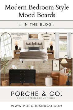 modern bedroom style mood boards in the blog porche & co