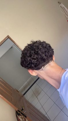 Low Taper Haircut Curly Hair, Taper Fade Curly Hair With Design, Low Taper On Curly Hair, Taper Fade Curly Hair Design, Curly Hair Low Taper, Taper Curly Hair, Curly Hair Blowout Taper, Fade Haircut Designs For Men, Tapered Hairline