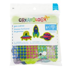 a package of creatology stickers with an image of a space ship