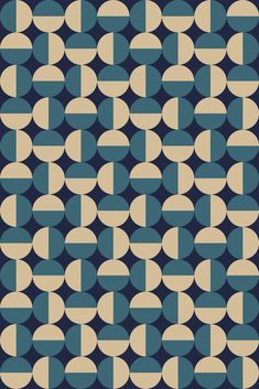 a blue and beige pattern with circles