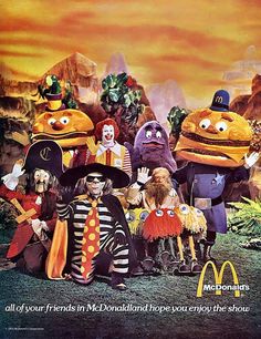 an advertisement for mcdonald's halloween costumes