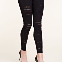 Brand New Vocal Legging Pants Vocal Have All Sizes Yet But Have One Left In Xl Sell For $59 Firm, I'll Add Them If You Want Them Just Let Me Know Stunning Gorgeous Sexy Slimming Leggings Can't Say Enough How Gorgeous It Is Distressed Ripped With Lace Mesh Inserts Very Very Figure Flattering Small To Xl Black Wear With One Of The Vocal Tops I Have In My Other Listings For A Fun Look Rayon/Spandex Top Quality Shirt For Years Of Wear These Are The Best Ones You'll Ever Wear Won't Sag Or Stretch Out Edgy Fitted Distressed Pants, Black Stretch Ripped Pants, Black Ripped Stretch Bottoms, Black Stretch Ripped Bottoms, Chic Stretch Distressed Bottoms, Black Ripped Pants For Night Out, Stretch Bottoms With Holes For Spring, Black Stretch Distressed Bottoms, Edgy Bottoms With Holes For Fall