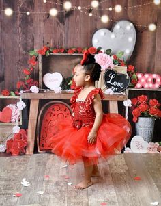 Valentines Day Tutu Dress Red Pageant Dress, Red Tutu Dress, Ladybug Tutu, Dresses Halloween, Birthday Party Dresses, Ribbon Trim Tutu, 1st Birthday Tutu, Red Tutu, Handmade Tutu