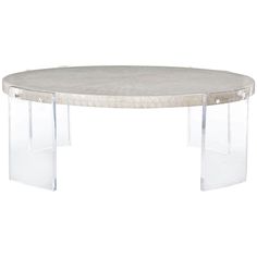 Pearle Cocktail Table-Furniture - Accent Tables-High Fashion Home Luxury Furniture Design, Stainless Steel Bolts, Acrylic Legs, Capiz Shell, Coffee Table Styling, Shell Top, Shell Tops, Rectangular Coffee Table, High Fashion Home