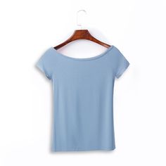 Modal Solid Color Slimming Basic Tee Material: Modal  (comfortable,smooth,good draping) Style: Slim fit Size: S, M, L, XL, XXL Color:Red, Navy Blue, White, Light Gray, Light Blue, Black, Wine Red  Occasion: Outdoor, Daily,  Vacation  Model: Height: 70.1 in (178 cm), Bust: 31.9 in (81 cm), Hips: 34.6 in (88 cm) Wash care instructions Avoid high temperature washing and drying, gentle washing, clean and lay flat 1. It is recommended to wash gently during the washing process and not to mix dark and light colors to avoid staining; 2. In order to maintain the shape and color of the clothes, please add salt water or white vinegar in the first wash. 3. When storing, avoid contacting the desiccant and cosmetics with the fabric. 4. Do not twist with excessive force when draining to reduce the deform Blue Non-stretch Short Sleeve Top, Fitted Plain T-shirt For Summer, Spring Plain Stretch T-shirt, Summer T-shirt With Scoop Neck In Solid Color, Fitted Summer T-shirt In Solid Color, Basic Solid Color Stretch Tops, Basic Stretch Tops In Solid Color, Basic Stretch Solid Color Tops, Plain Non-stretch Summer Tops