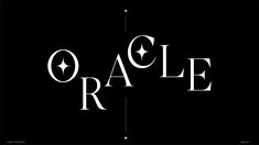 the word oracle written in white on a black background