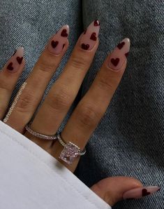 Themed Nails, Kutek Disney, Wine Nails, Cherry Nails, Nagel Tips, Casual Nails, Burgundy Nails, Girls Nails, Minimalist Nails