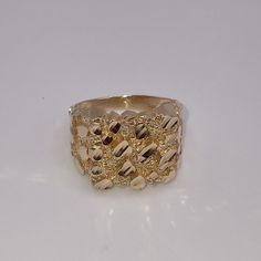 Gold Nugget Cluster Ring In 14k, Custom Gold Jewelry, Gold Nugget Ring, 2010s Aesthetic, Dope Jewelry Accessories, Expensive Jewelry Luxury, Golden Jewelry, Gold Nugget, Dope Jewelry