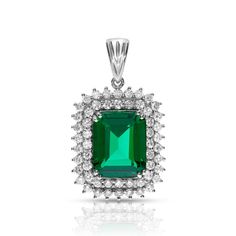 White gold 14k diamond pendant YB Soul Emerald Jewelry, Diamond Set, Emerald, Product Information, White Gold, Engagement Rings, Stone, Gold, White