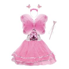 PRICES MAY VARY. Every little girl have a princess and fairy dream, dressing up in this butterfly wing wand headband skirt set, the dream will come true. Advantages-- Quality polyester made & Adorable design & Well constructed. This cute girl fairy costume set made of prime polyester which is durable. The wings have well construction that you could hold up well Lifelike double layer butterfly wing, single layer tutu skirt, feather headband with 2 small butterflies upper, cute fairy wand This fai Headband Costume, Amazon Girl, Christmas Pageant, Princess Fairy, Halloween Costume Shop, Girls Dress Up, Theatre Costumes, Old Dresses, Princess Costume