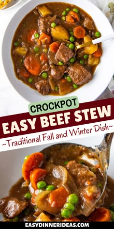 crockpot easy beef stew with traditional fall and winter dish is the perfect dinner