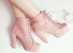 Pink Boots, Cute Heels, Platform Ankle Boots, Dream Shoes, High Heel Boots